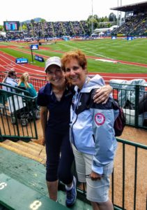 In the stands with Fran Vella